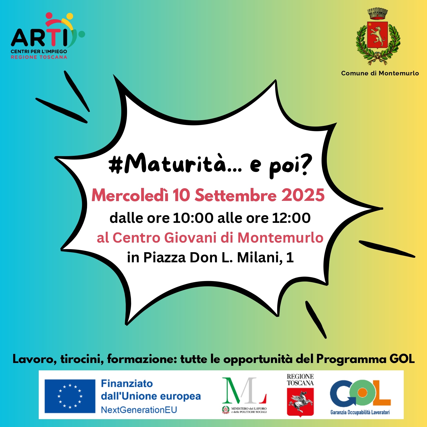 #Maturità... e poi? Lavoro, tirocini  ....